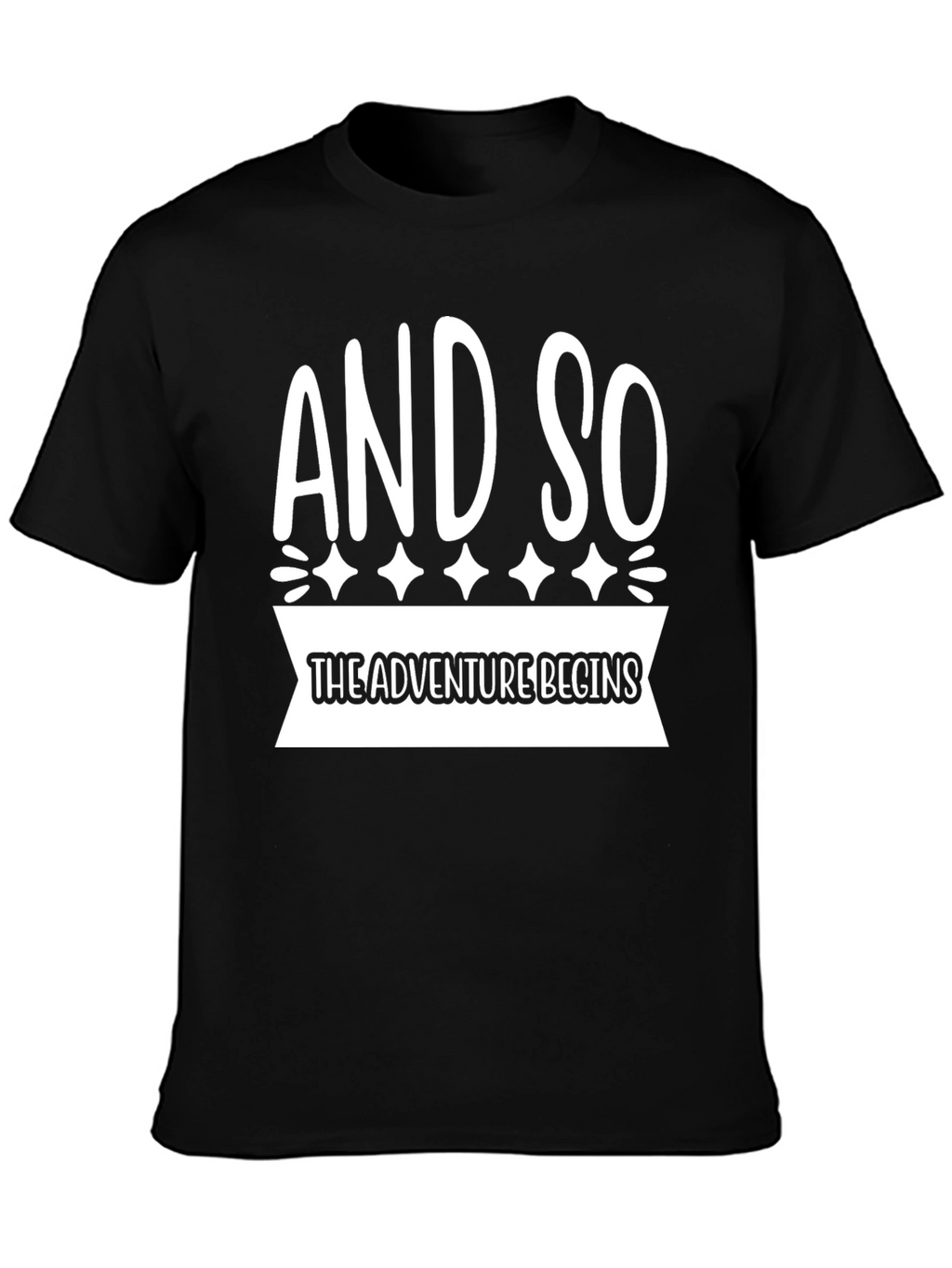 Adventure Begins Graphic T-Shirt - Black