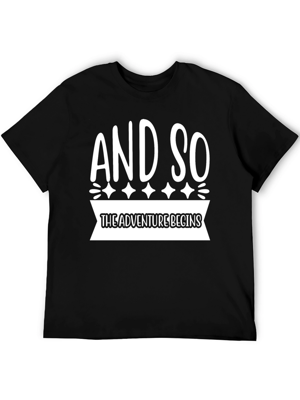 Adventure Begins Graphic T-Shirt - Black