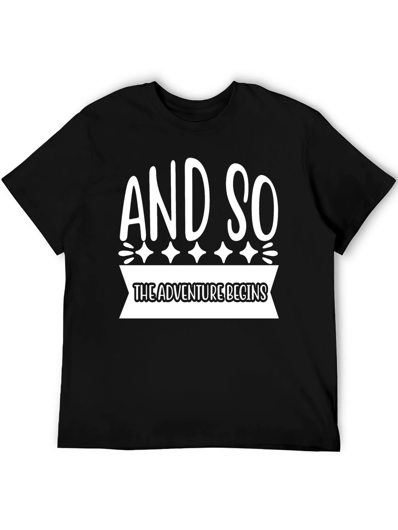 Adventure Begins Graphic T-Shirt - Black