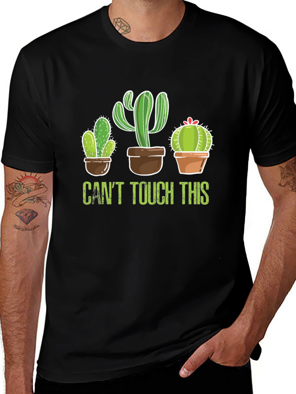 Cactus Graphic Tee - Cant Touch This Black T-Shirt