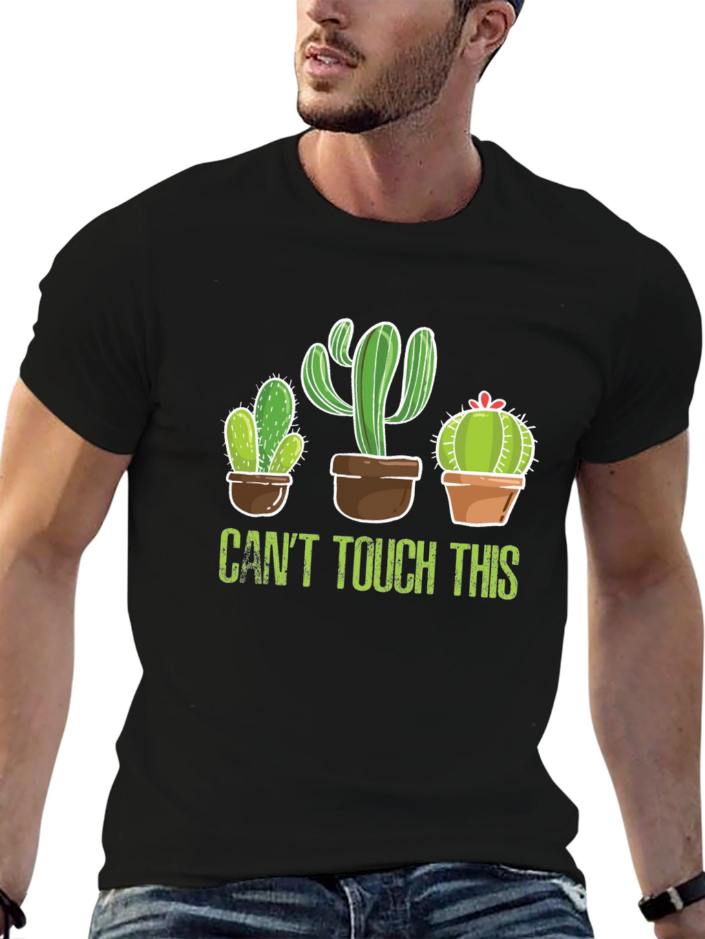 Cactus Graphic Tee - Cant Touch This Black T-Shirt