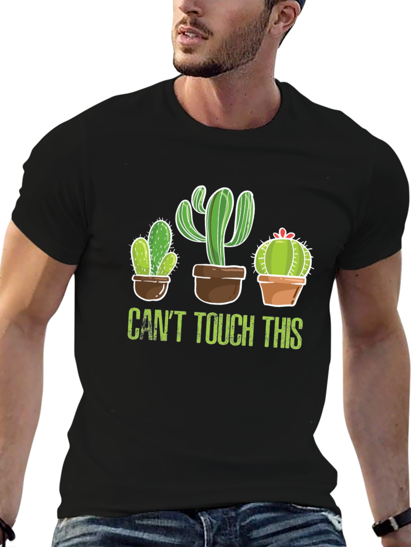 Cactus Graphic Tee - Cant Touch This Black T-Shirt
