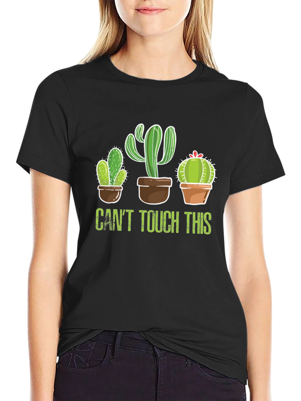 Cactus Graphic Tee - Cant Touch This Black T-Shirt