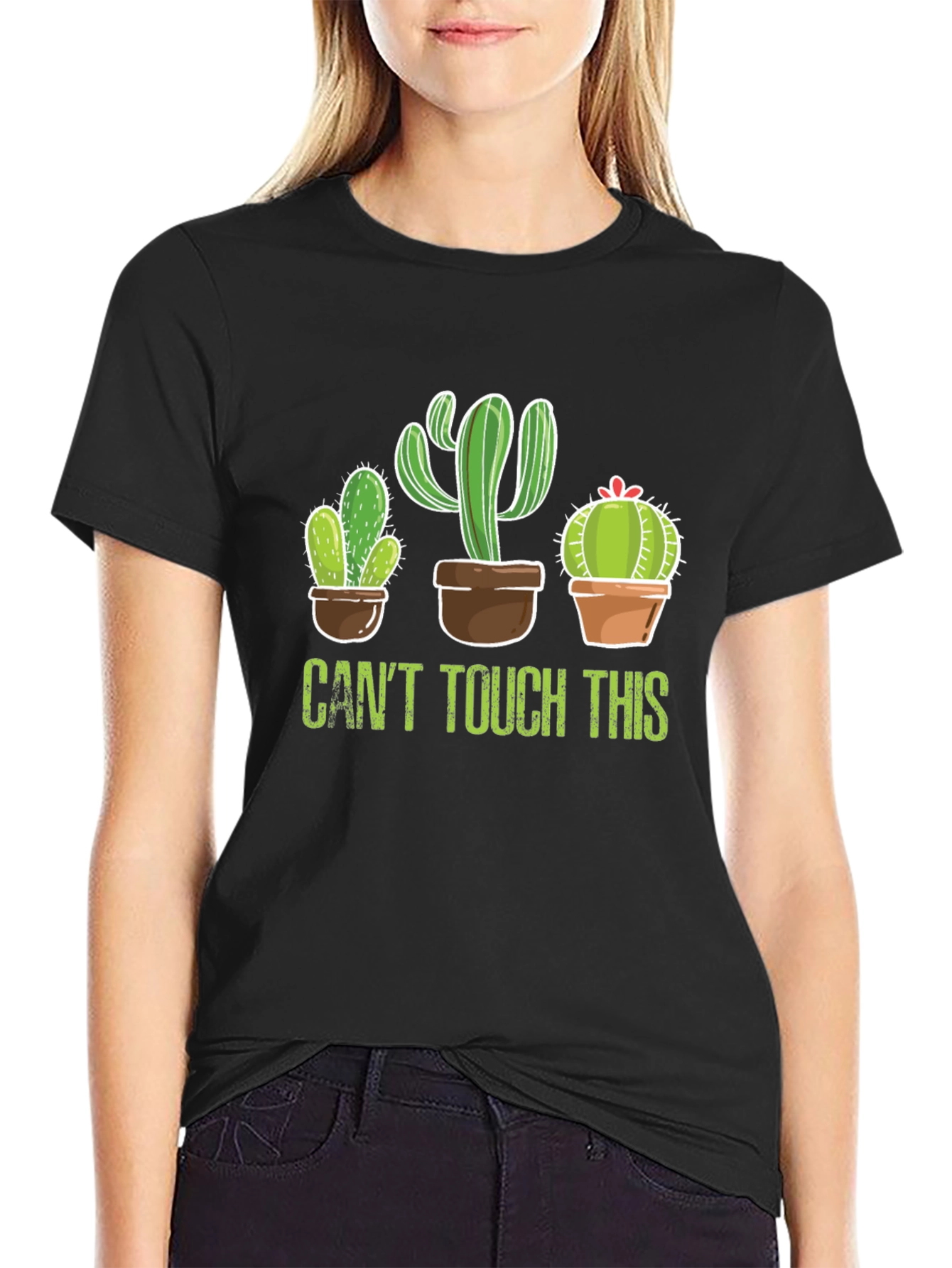 Cactus Graphic Tee - Cant Touch This Black T-Shirt