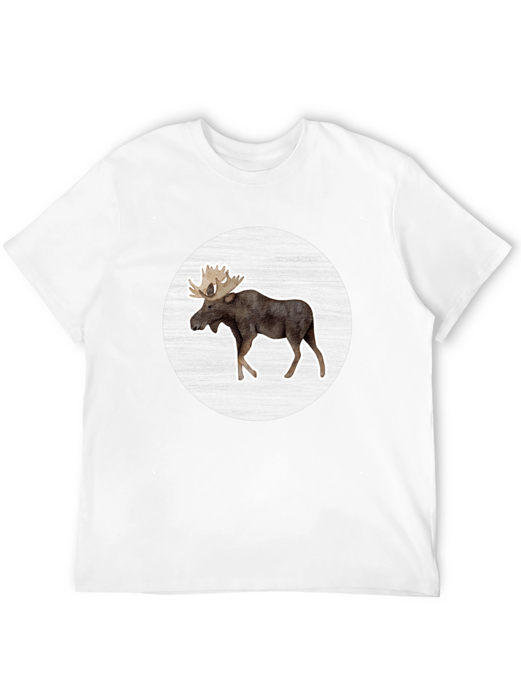 Moose Graphic Tee - Black Crew Neck Casual Shirt