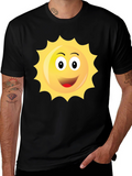 Happy Sun Graphic Black T-Shirt