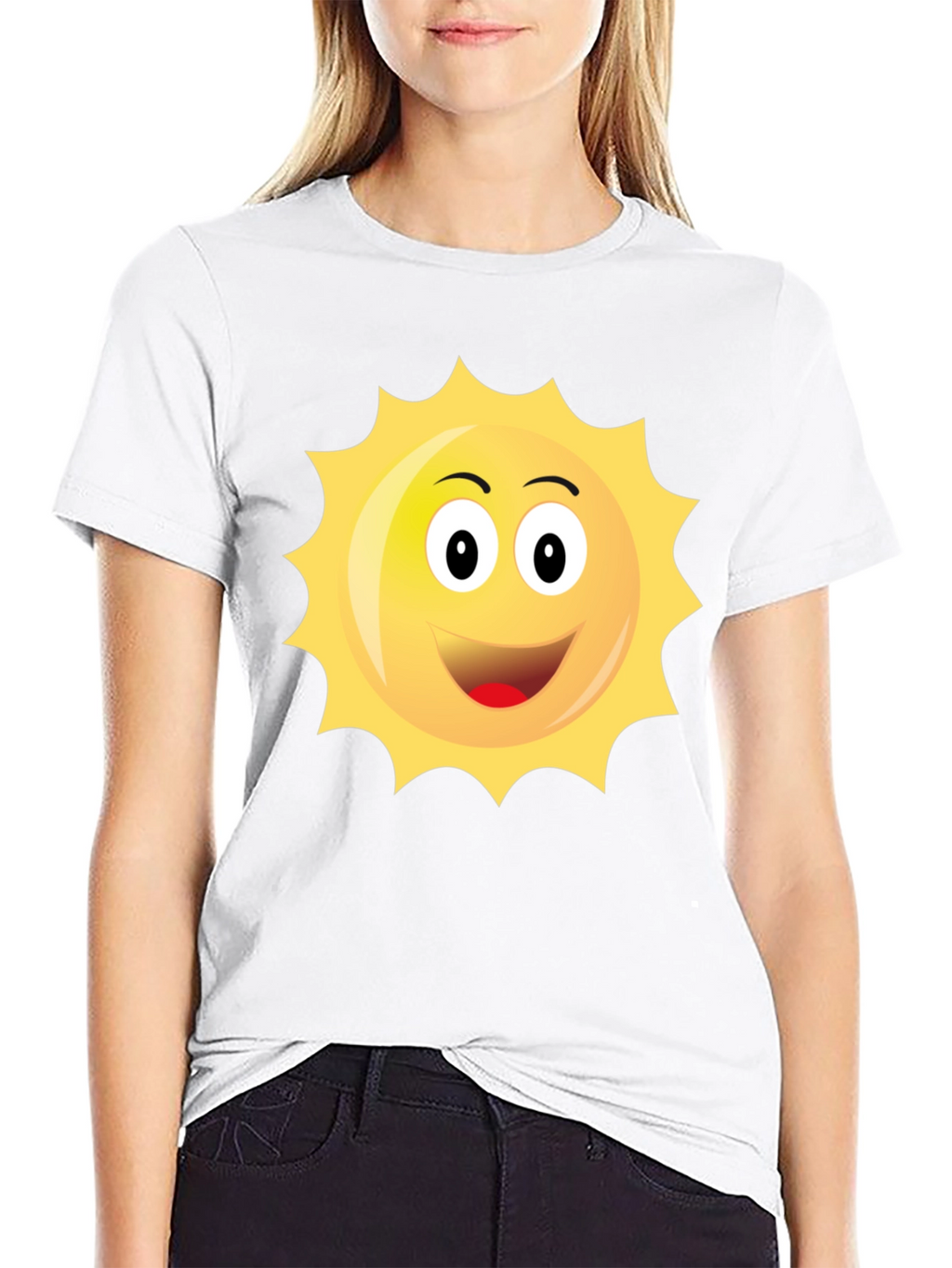Happy Sun Graphic Black T-Shirt