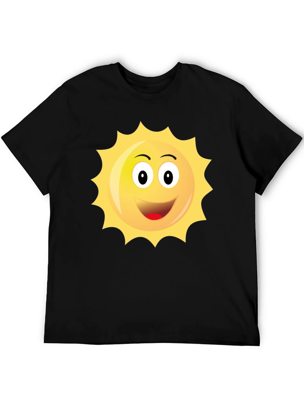 Happy Sun Graphic Black T-Shirt