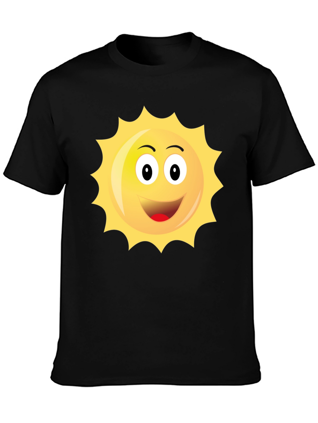 Happy Sun Graphic Black T-Shirt
