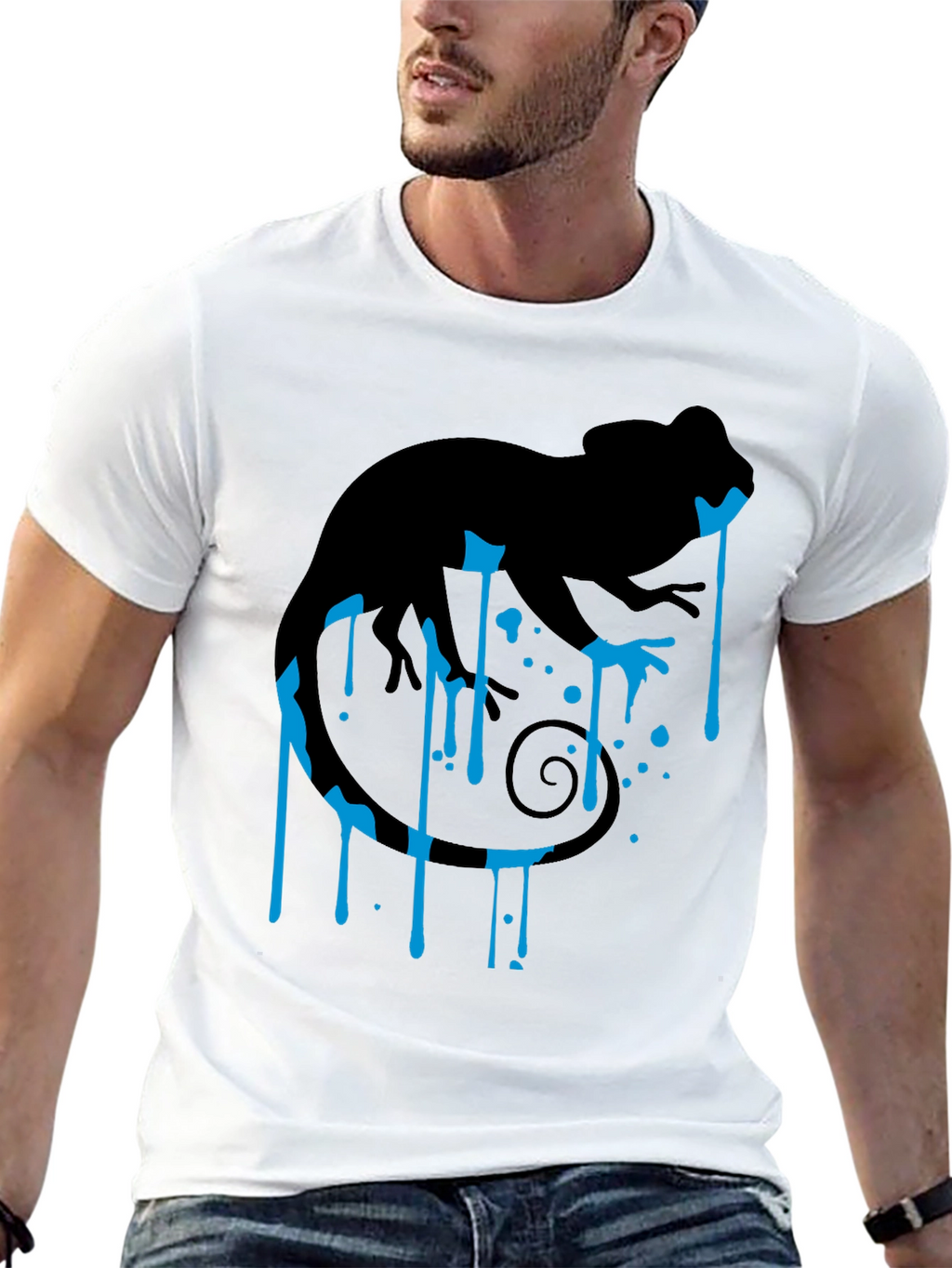 Cool Chameleon Graphic T-Shirt - Unique Design
