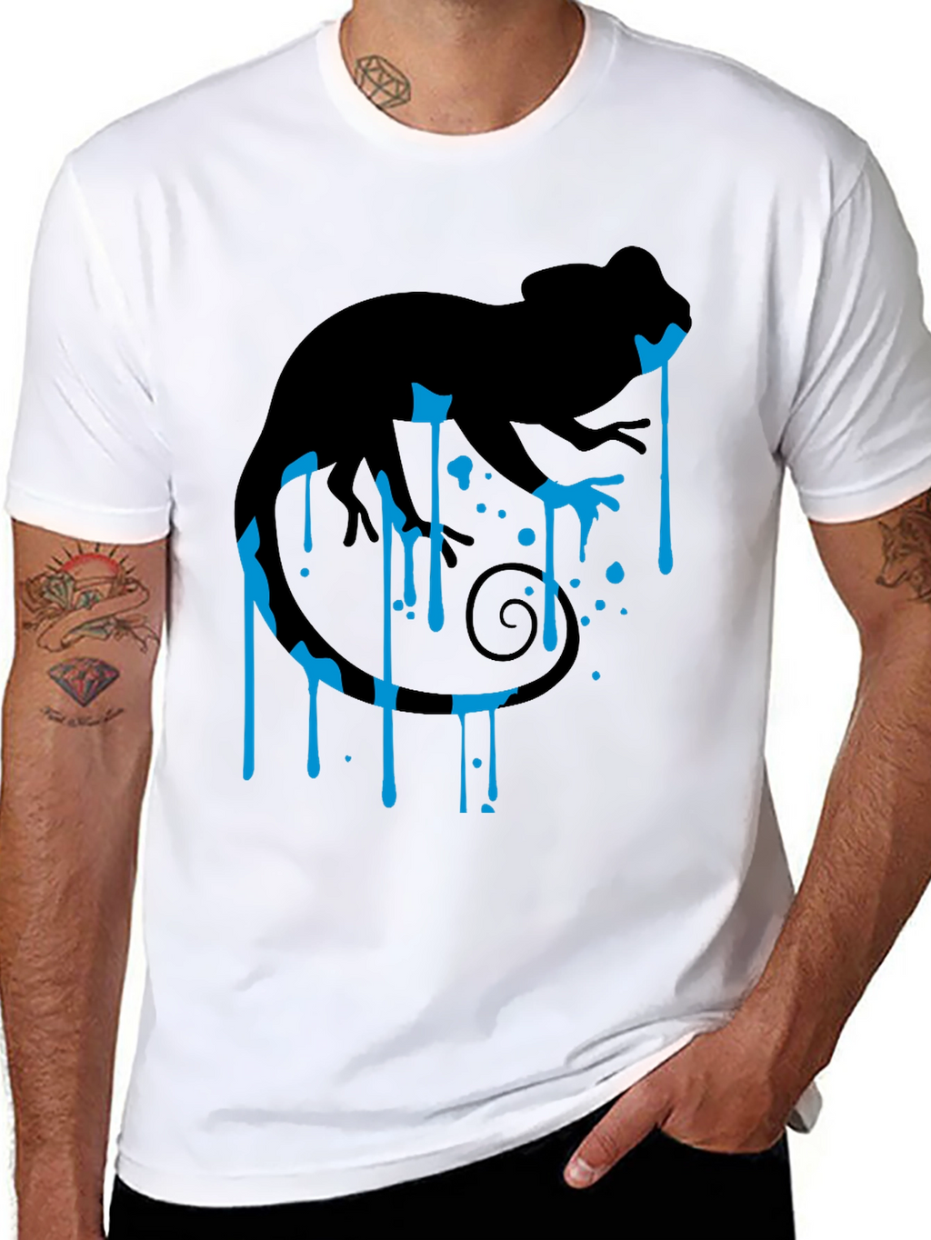 Cool Chameleon Graphic T-Shirt - Unique Design