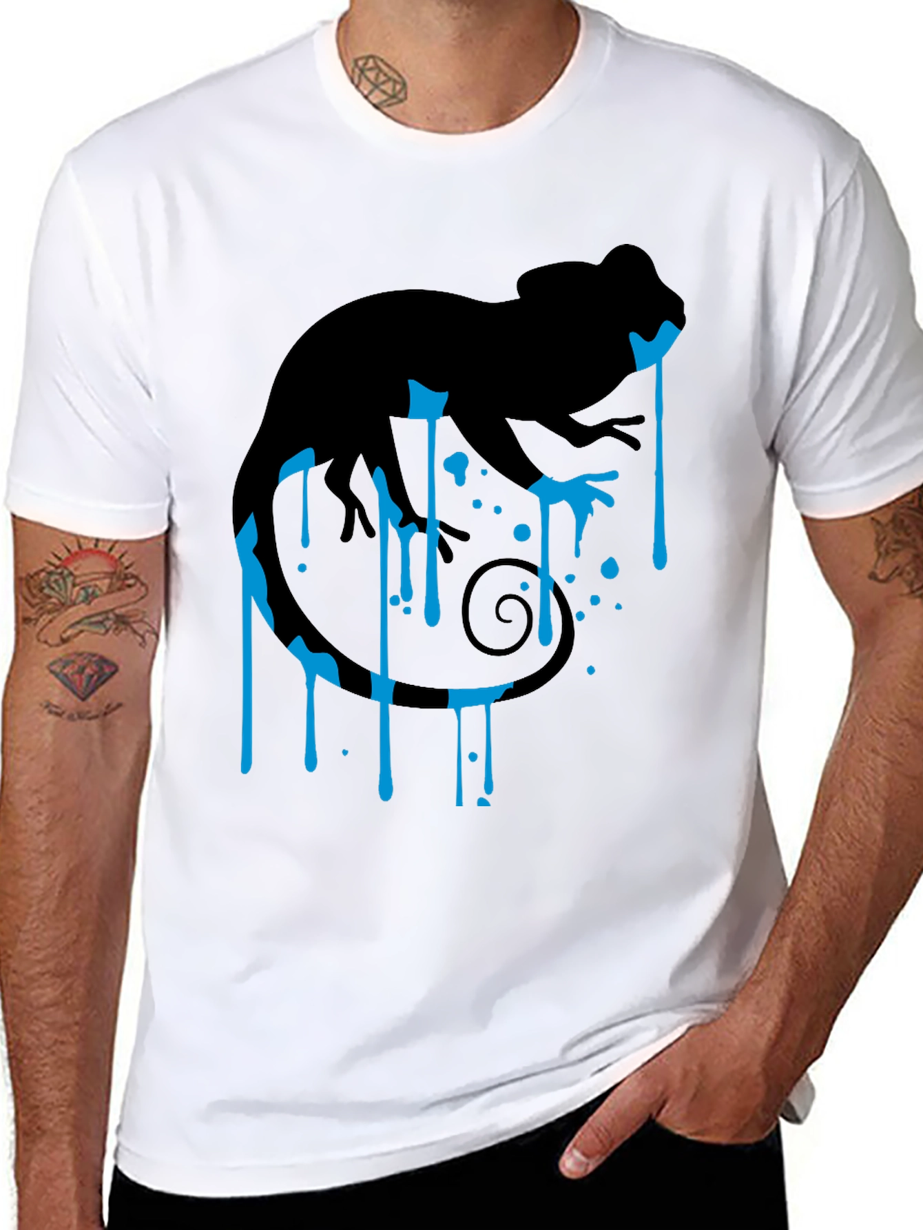 Cool Chameleon Graphic T-Shirt - Unique Design