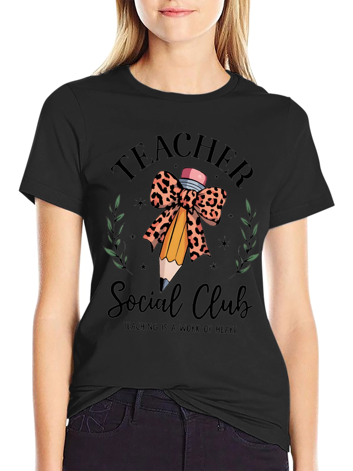Teacher Social Club Tee - Teaching is a Work of Heart