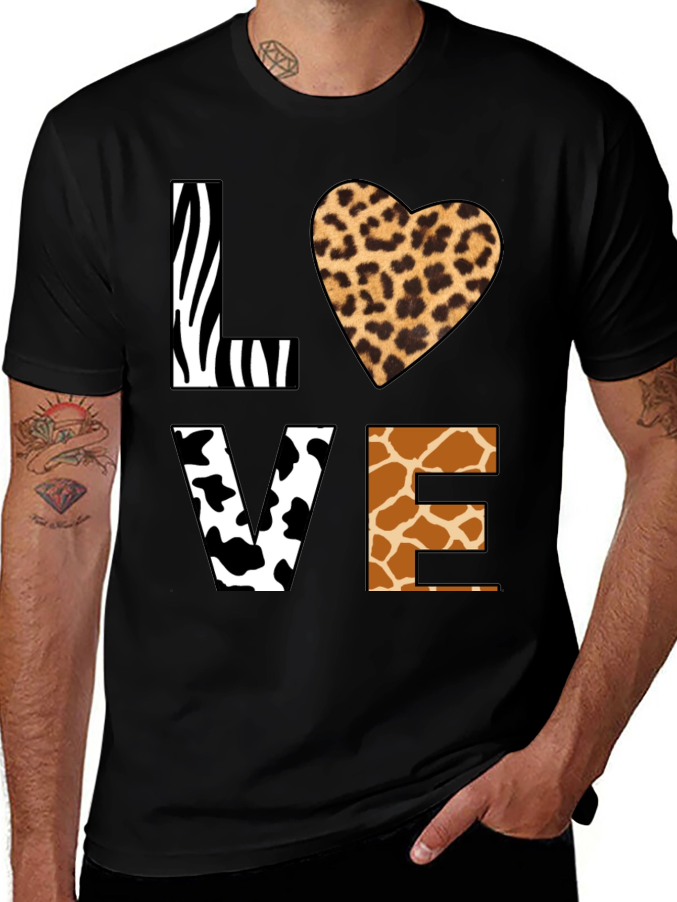 Animal Print LOVE Graphic T-Shirt