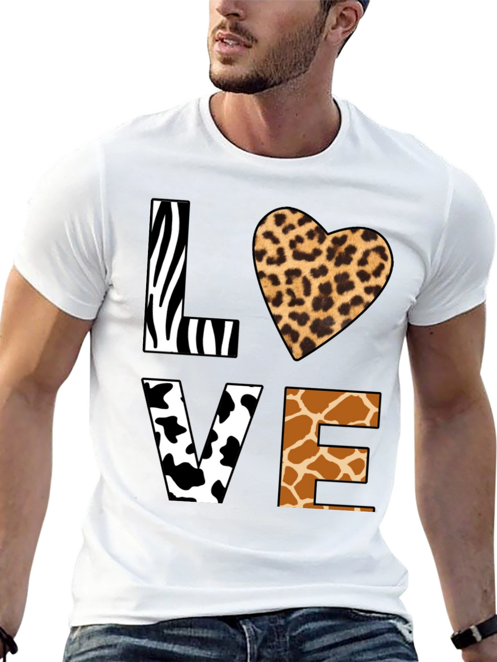 Animal Print LOVE Graphic T-Shirt