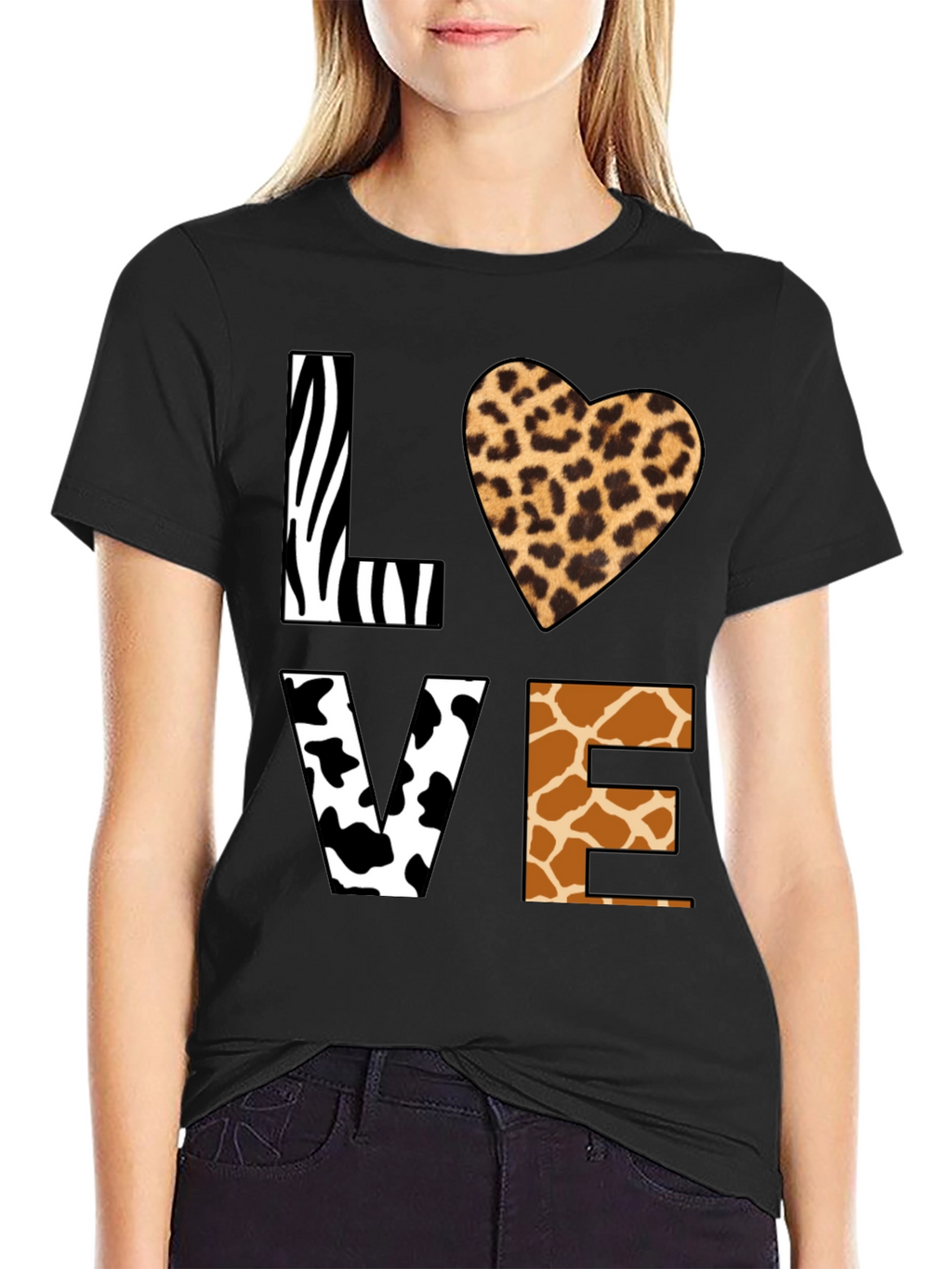 Animal Print LOVE Graphic T-Shirt
