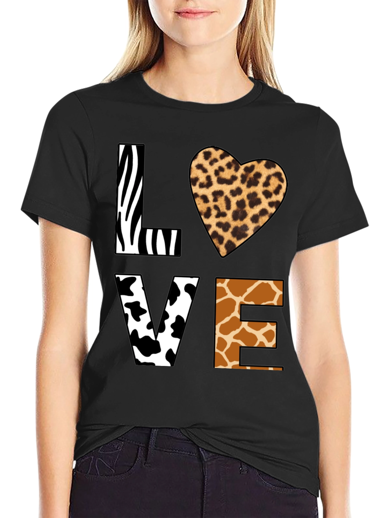 Animal Print LOVE Graphic T-Shirt