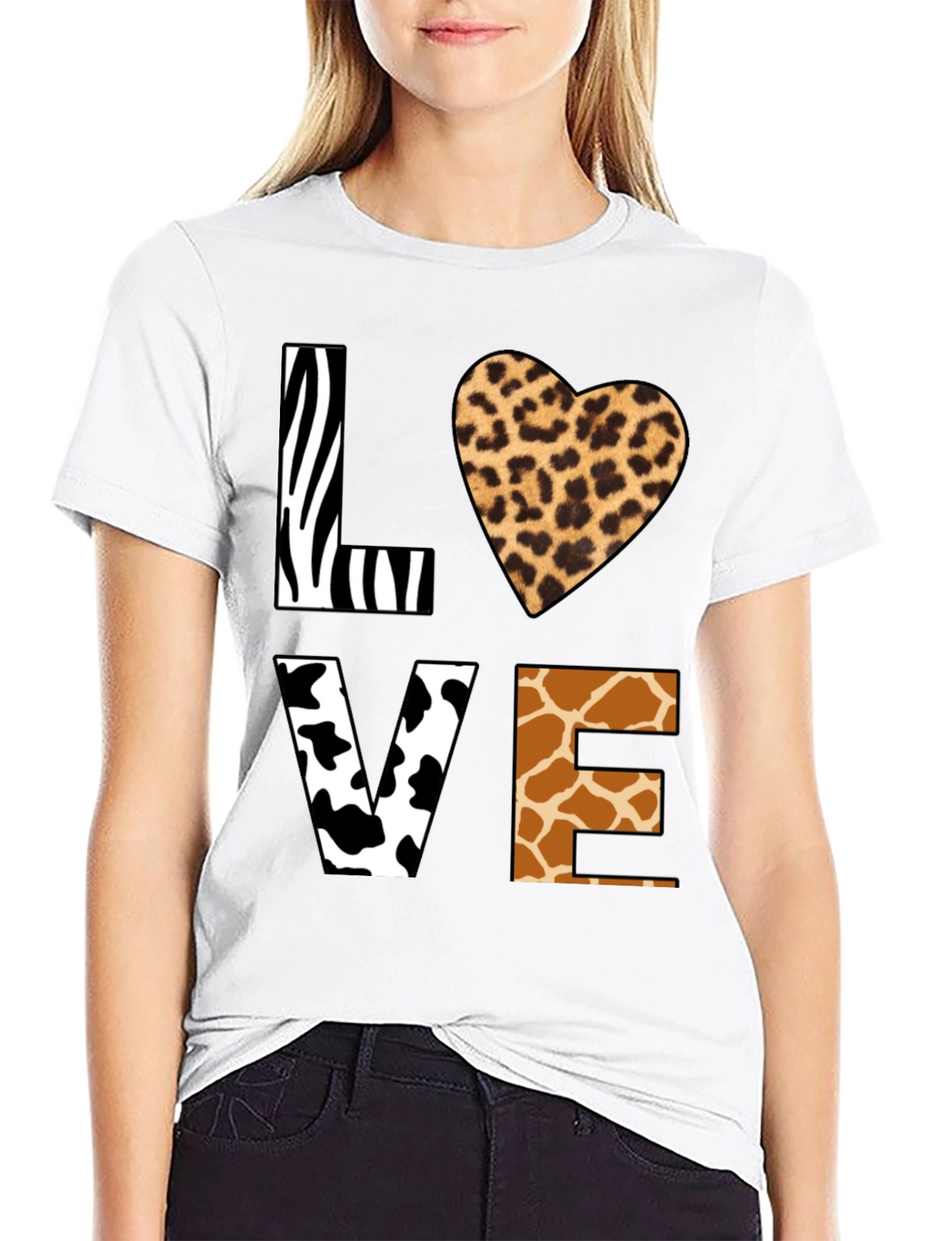 Animal Print LOVE Graphic T-Shirt