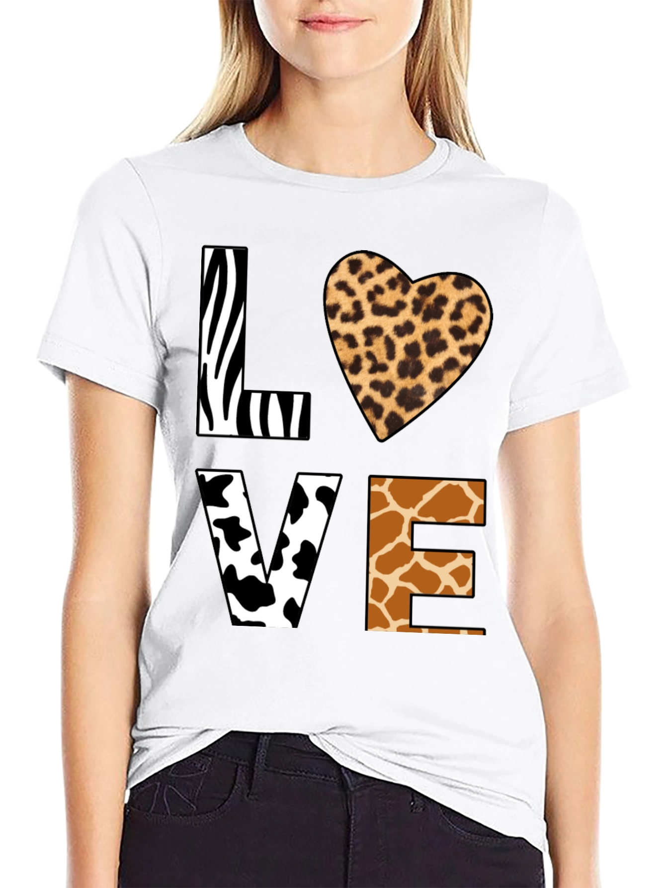 Animal Print LOVE Graphic T-Shirt