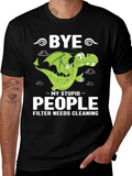 Bye Stupid People Dragon Graphic T-Shirt