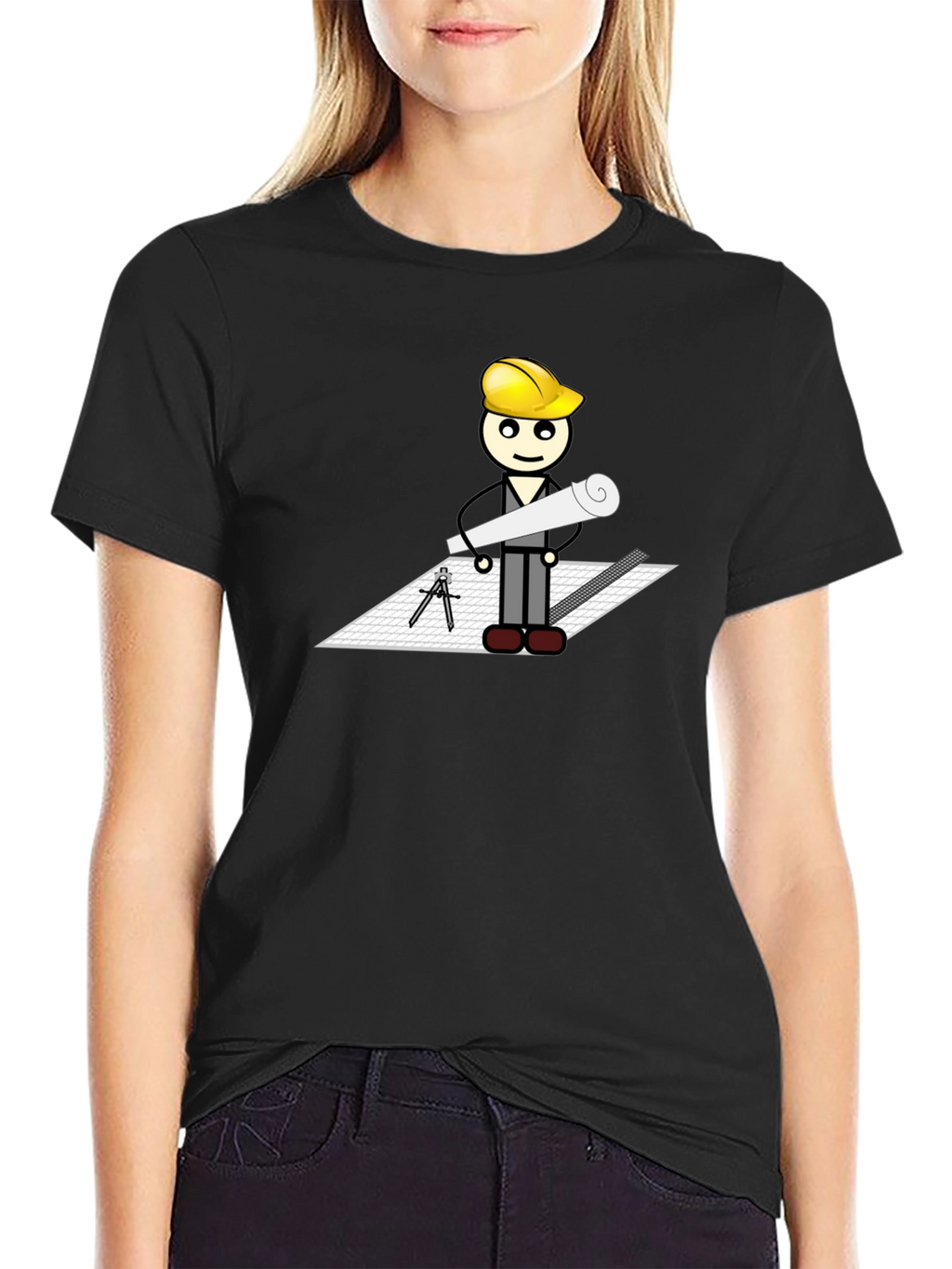 Architect Cartoon Graphic T-Shirt