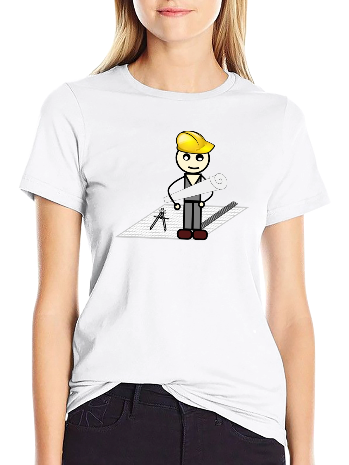 Architect Cartoon Graphic T-Shirt