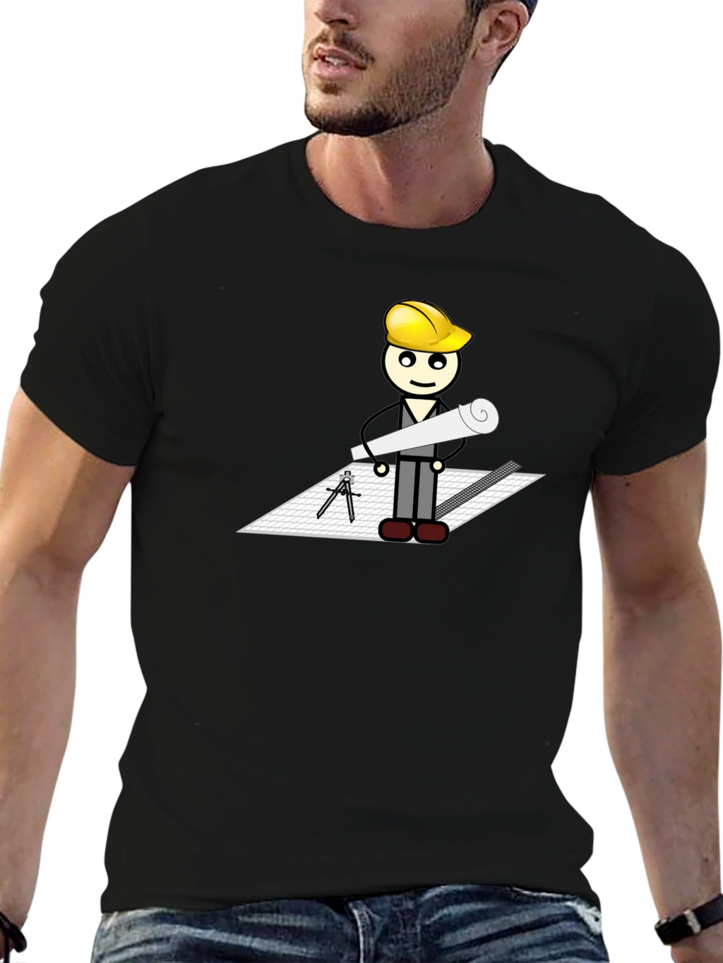 Architect Cartoon Graphic T-Shirt