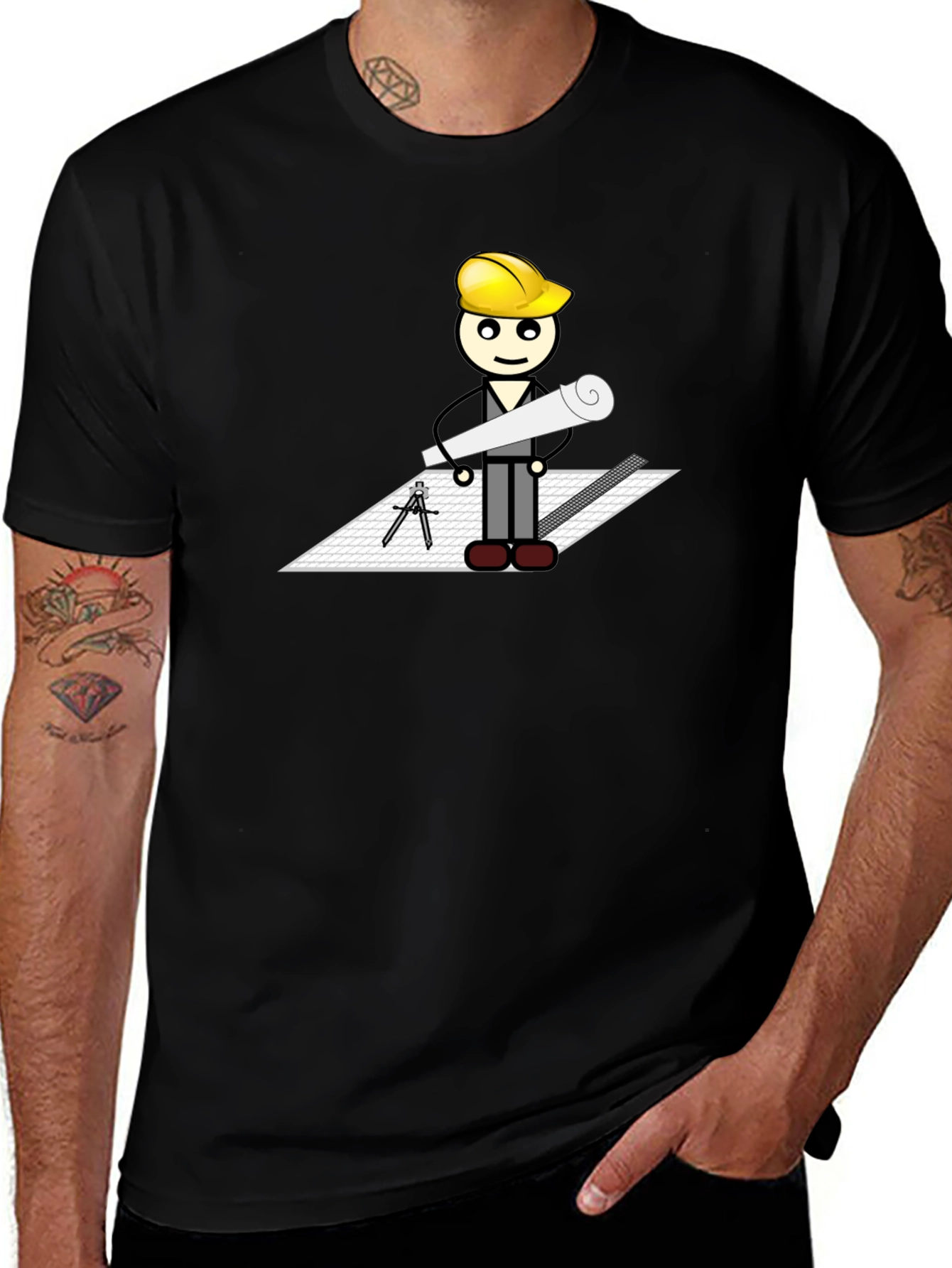 Architect Cartoon Graphic T-Shirt