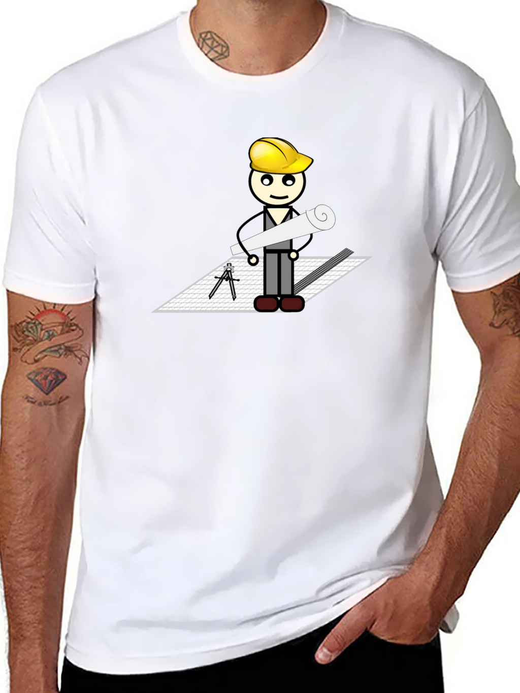Architect Cartoon Graphic T-Shirt