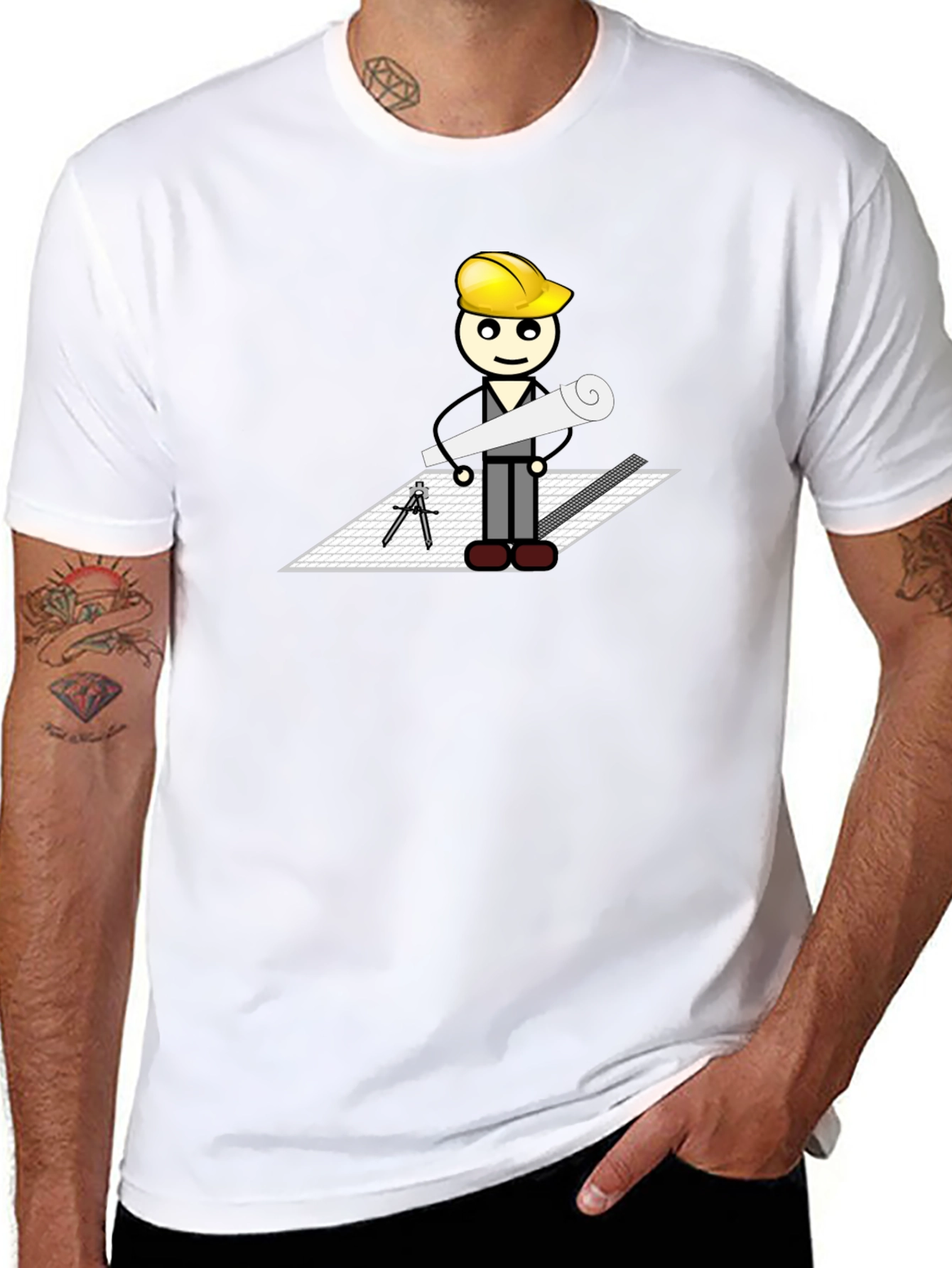 Architect Cartoon Graphic T-Shirt