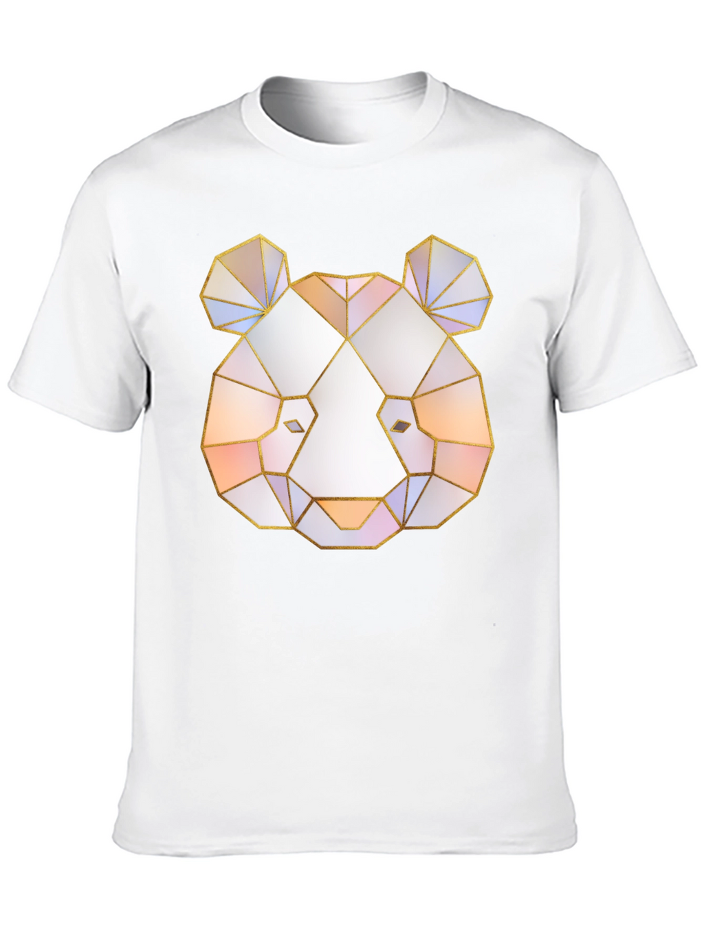Geometric Panda Graphic Tee - Black T-Shirt