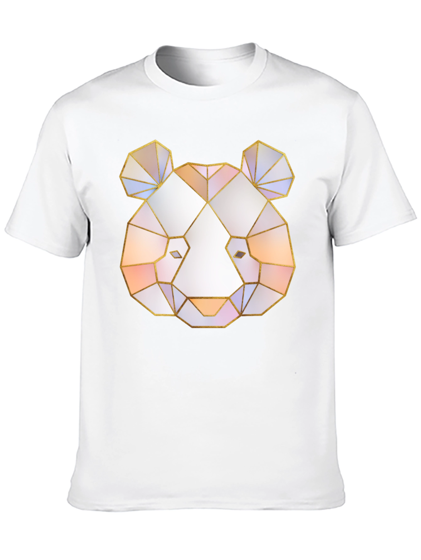 Geometric Panda Graphic Tee - Black T-Shirt