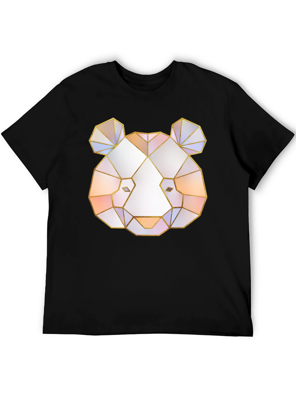 Geometric Panda Graphic Tee - Black T-Shirt