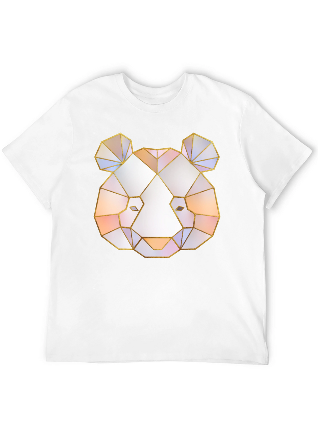 Geometric Panda Graphic Tee - Black T-Shirt