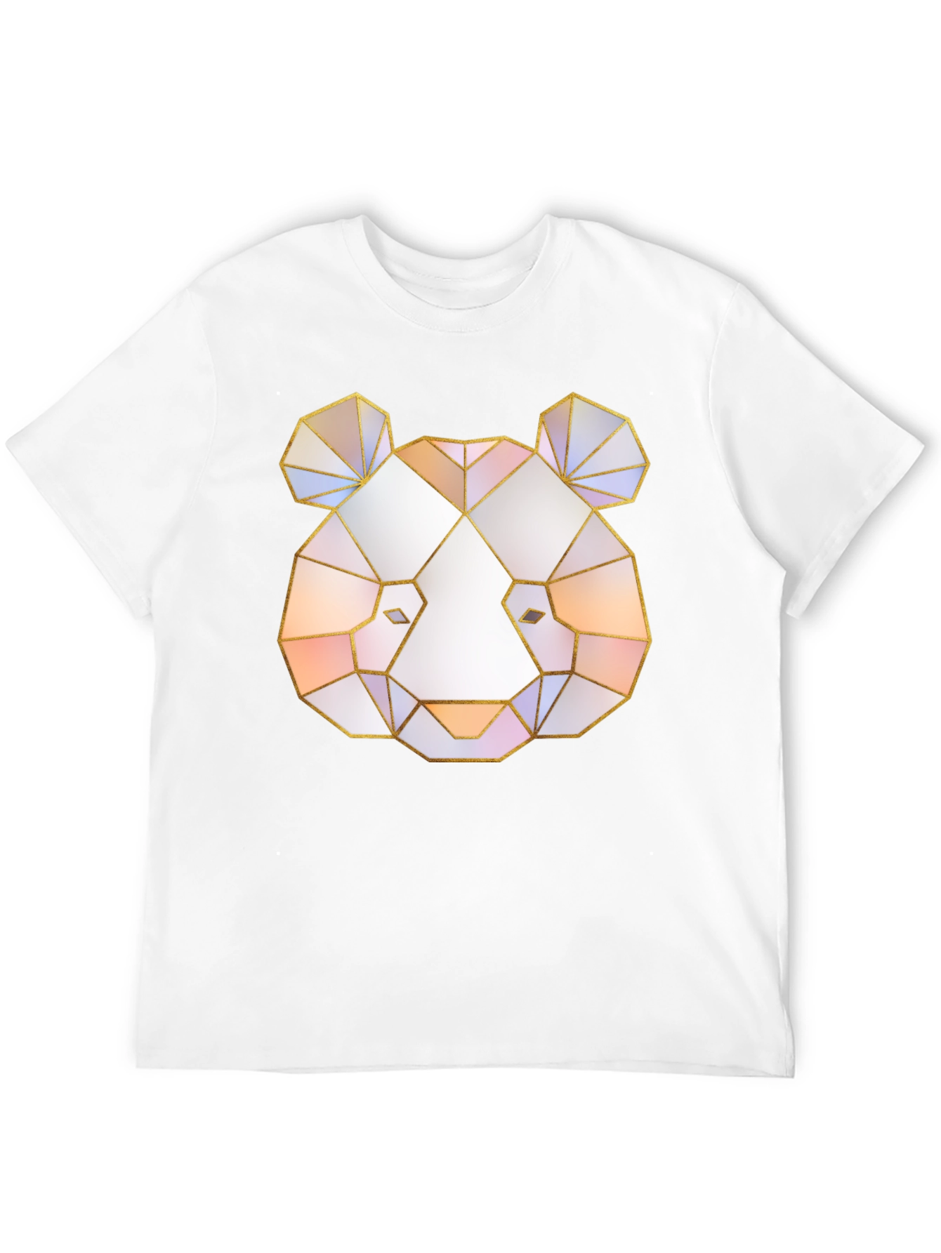 Geometric Panda Graphic Tee - Black T-Shirt