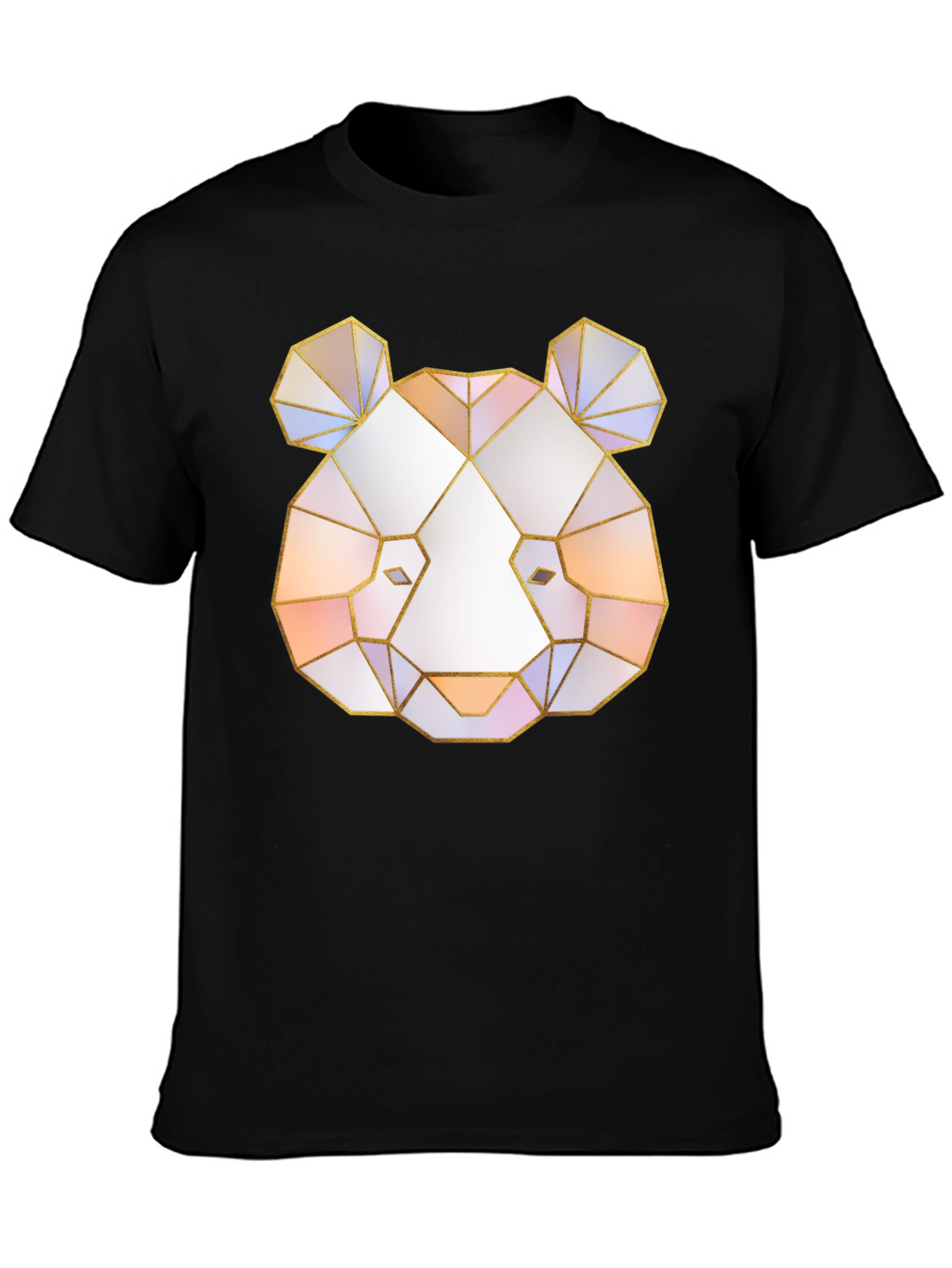 Geometric Panda Graphic Tee - Black T-Shirt