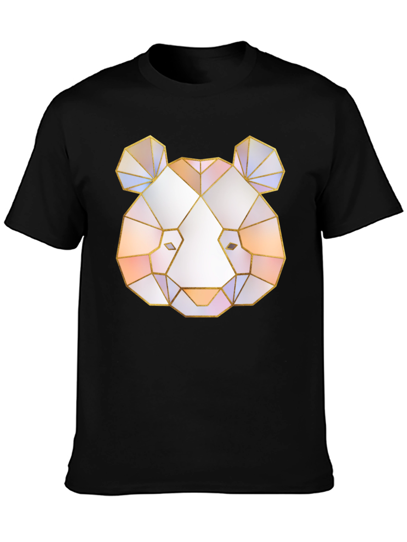 Geometric Panda Graphic Tee - Black T-Shirt