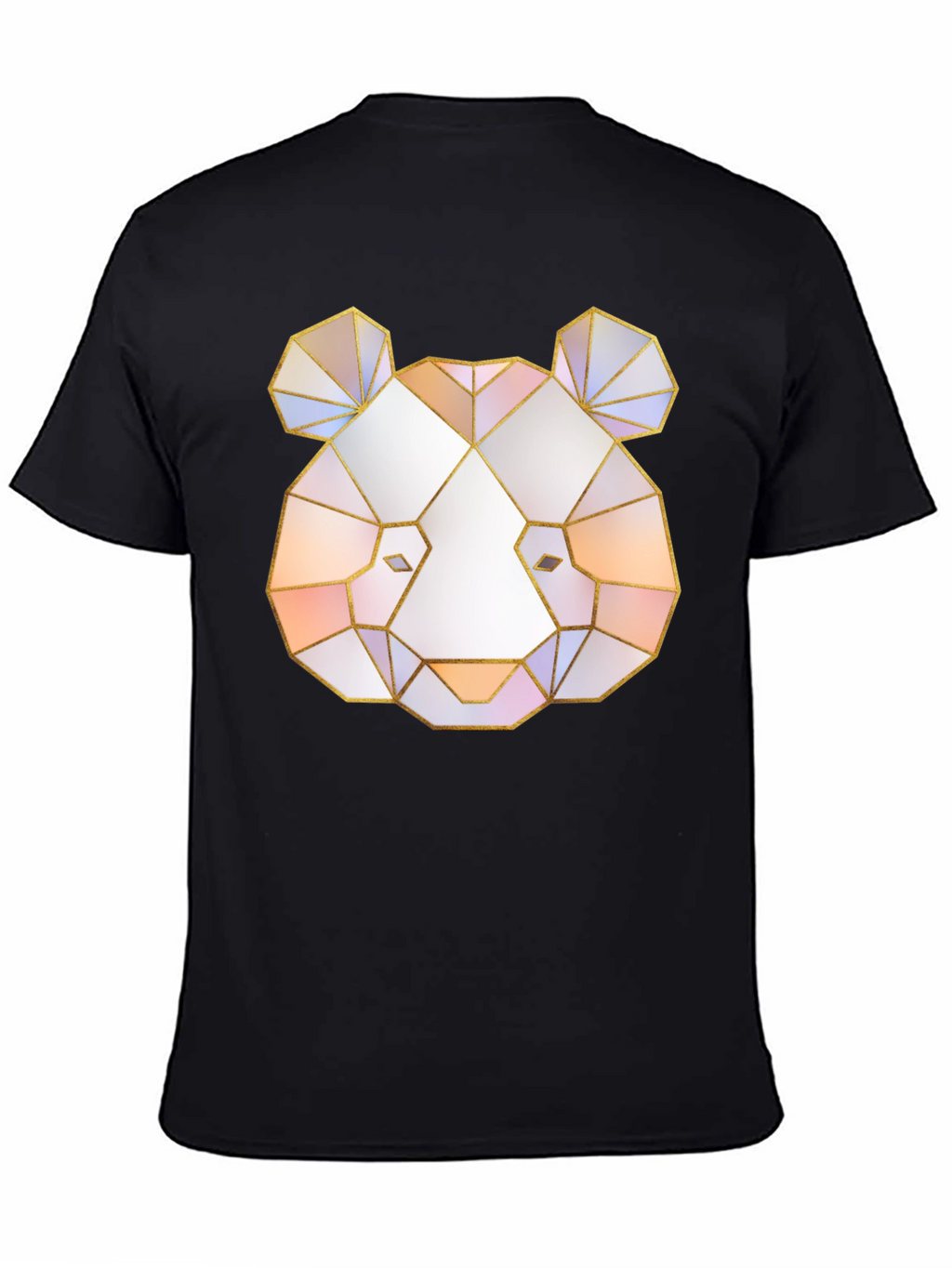 Geometric Panda Graphic Tee - Black T-Shirt