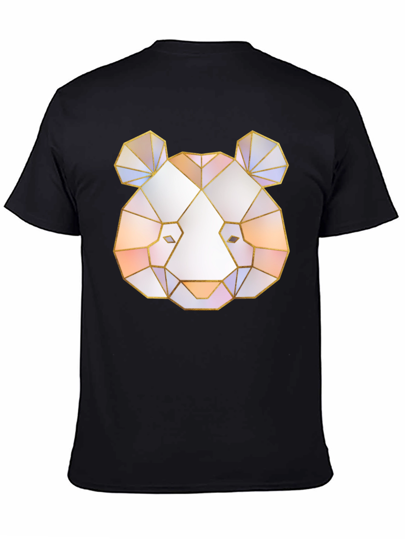 Geometric Panda Graphic Tee - Black T-Shirt