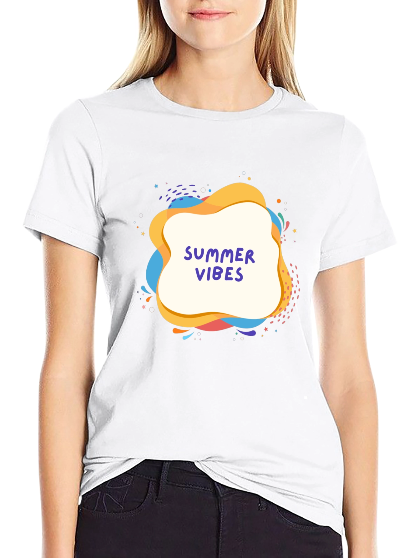 Summer Vibes Graphic Tee - Black Casual T-Shirt