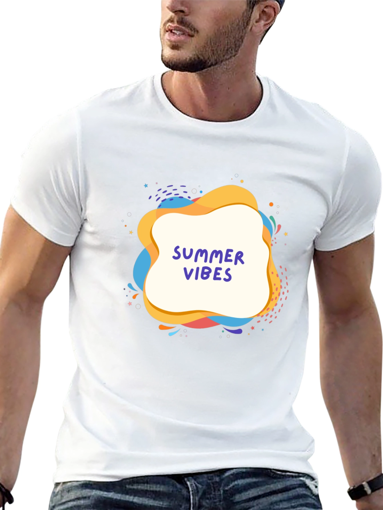 Summer Vibes Graphic Tee - Black Casual T-Shirt