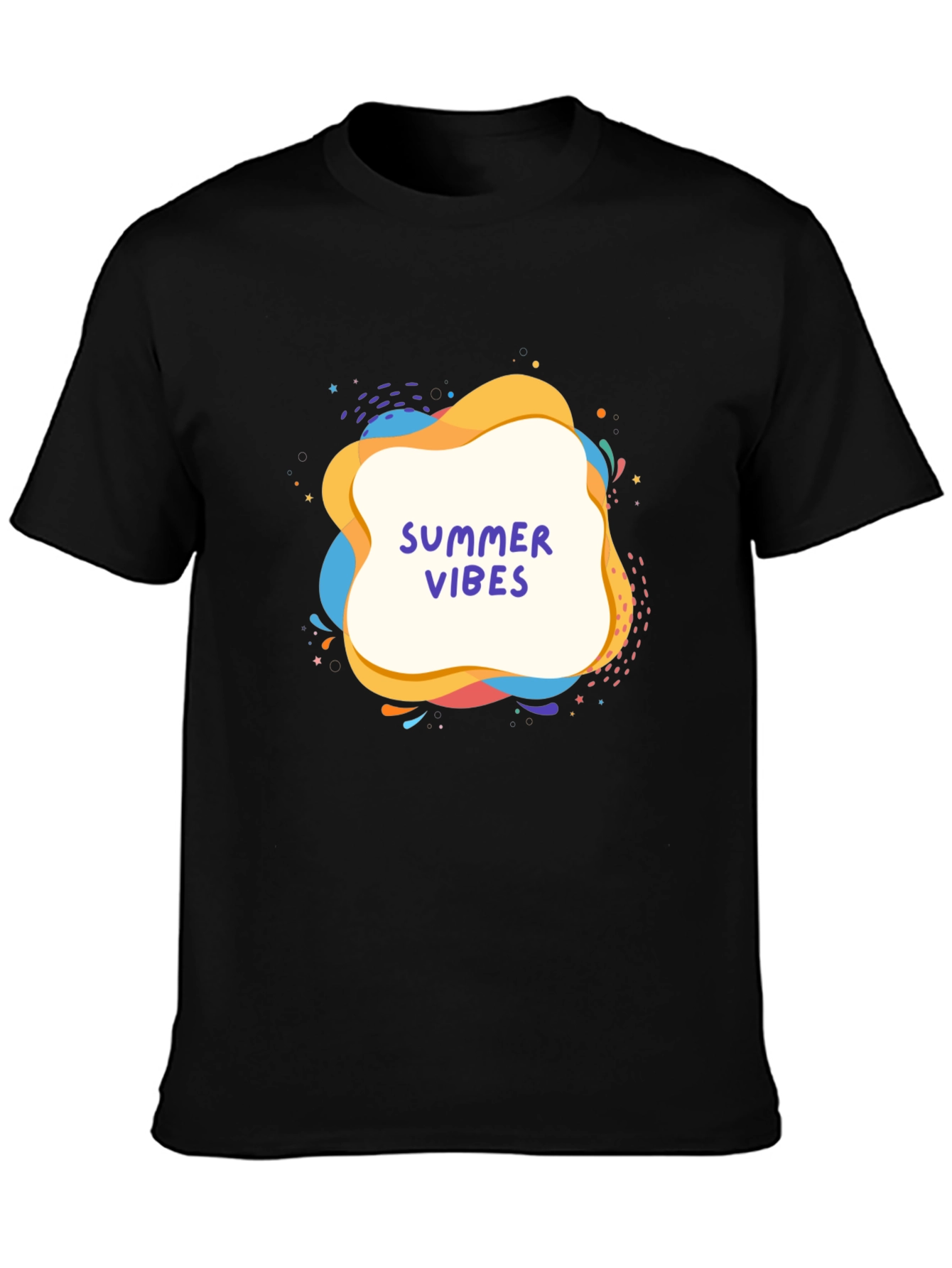Summer Vibes Graphic Tee - Black Casual T-Shirt