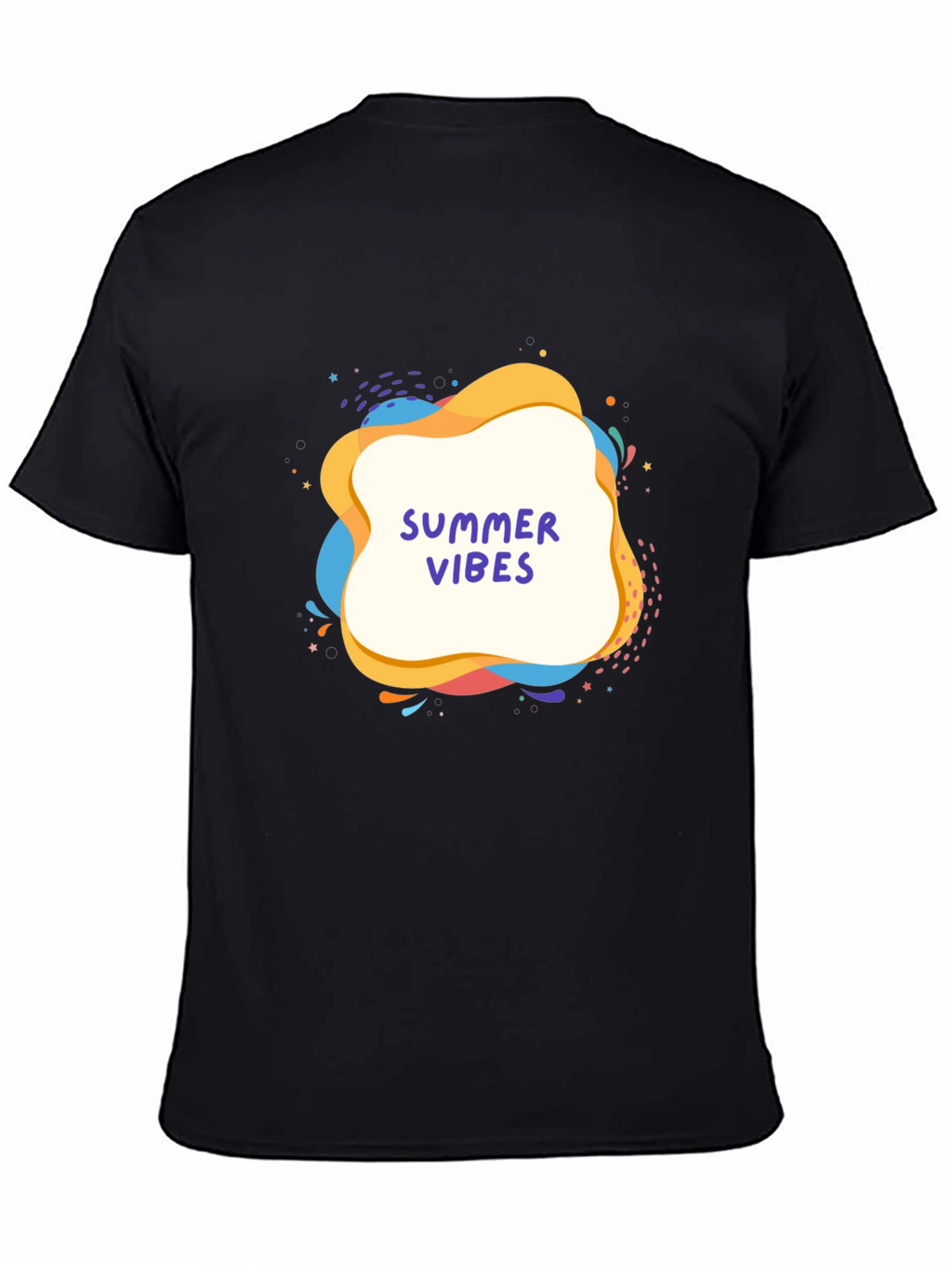 Summer Vibes Graphic Tee - Black Casual T-Shirt