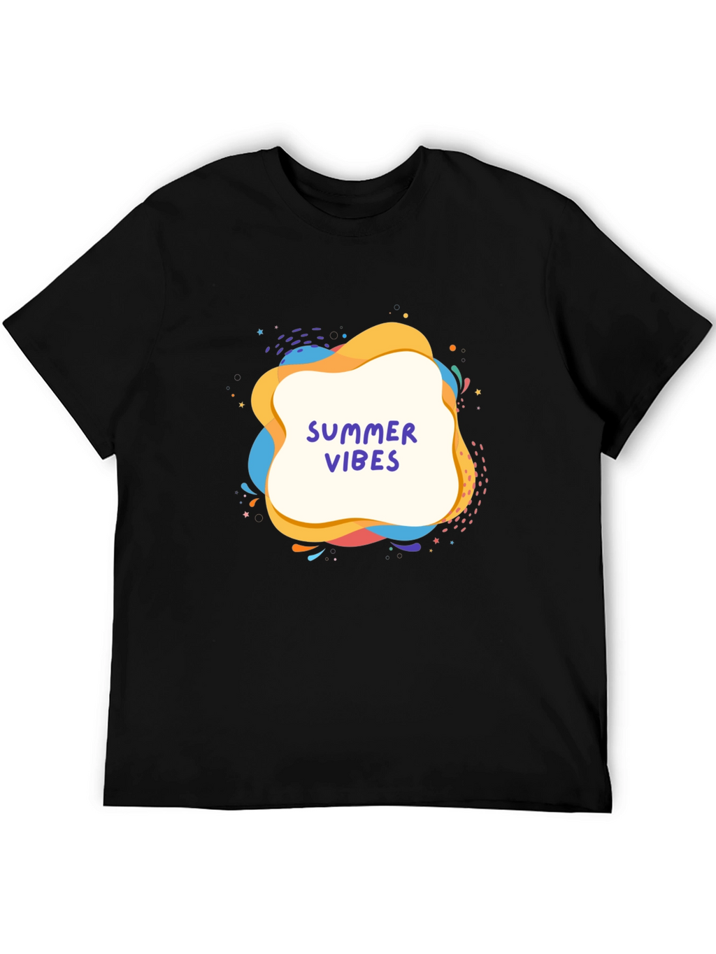 Summer Vibes Graphic Tee - Black Casual T-Shirt
