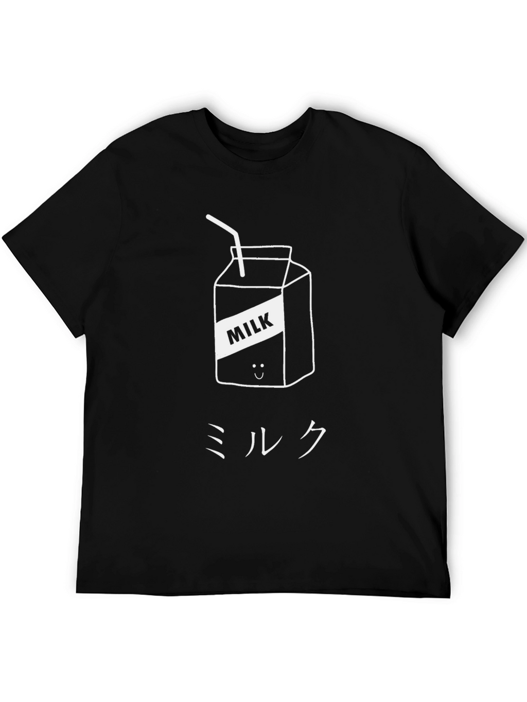 Cute Milk Carton Graphic Tee - Black