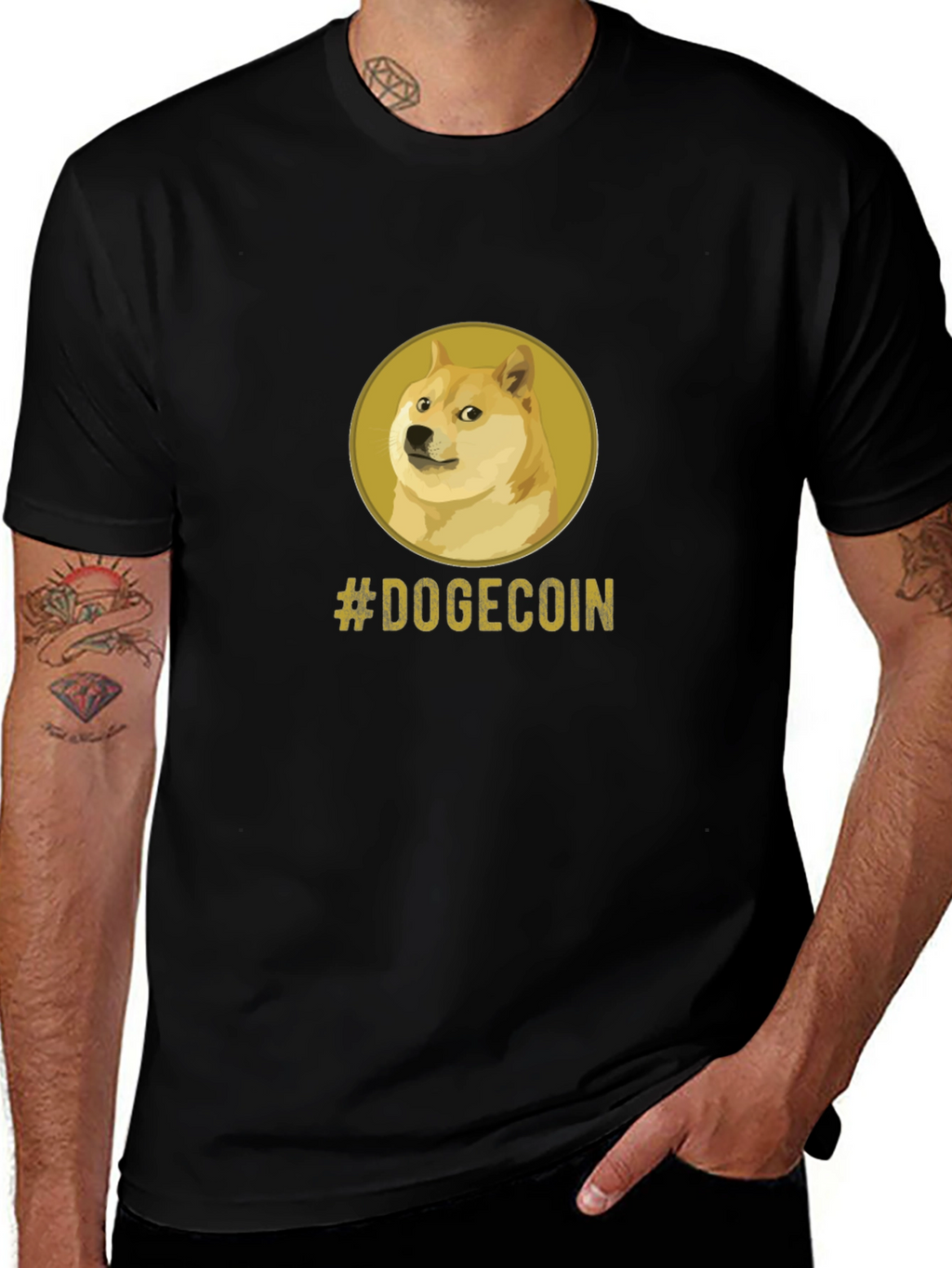 Dogecoin Meme Black T-Shirt - Crypto Currency Tee