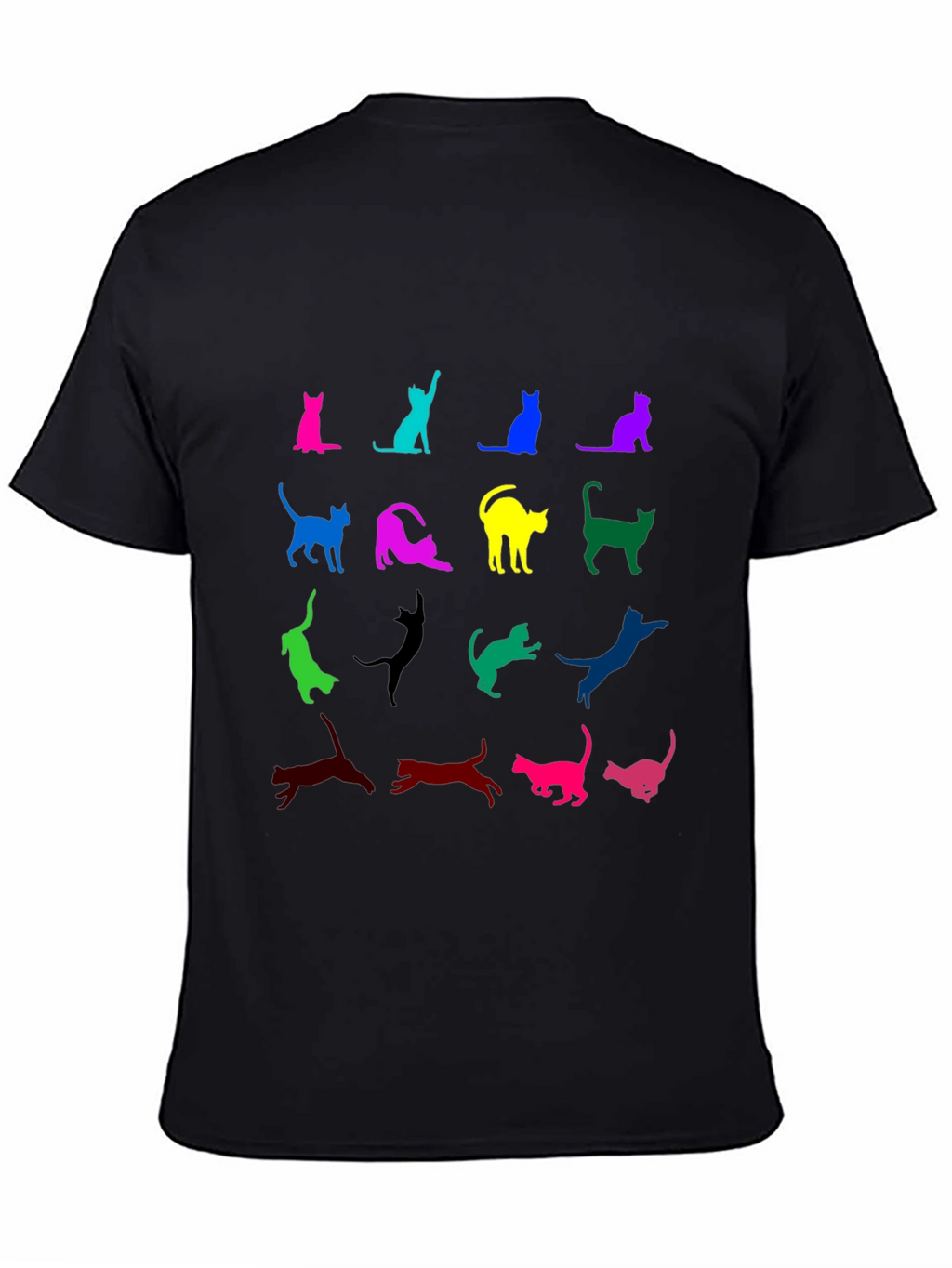 Colorful Cat Silhouette T-Shirt