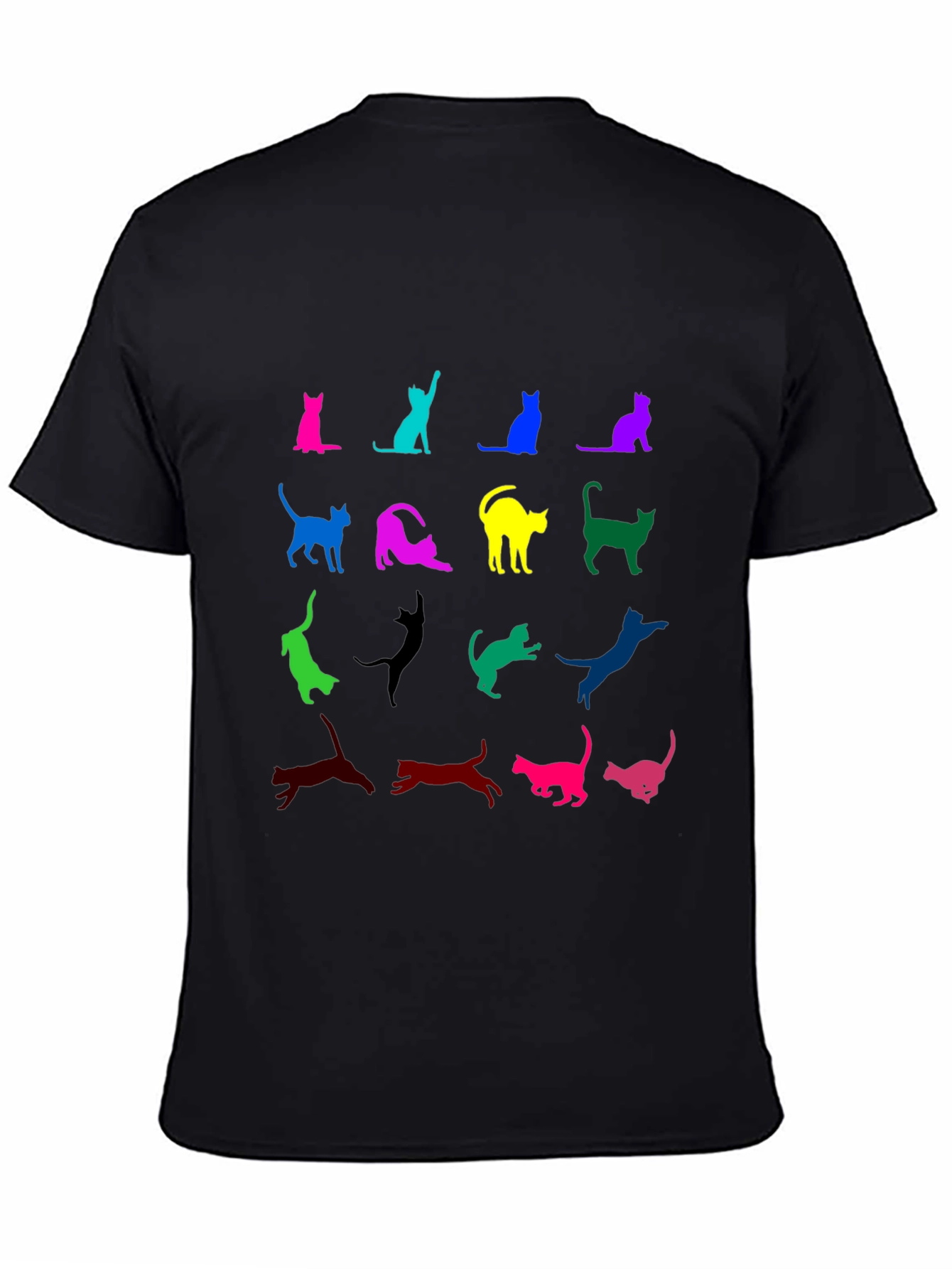 Colorful Cat Silhouette T-Shirt