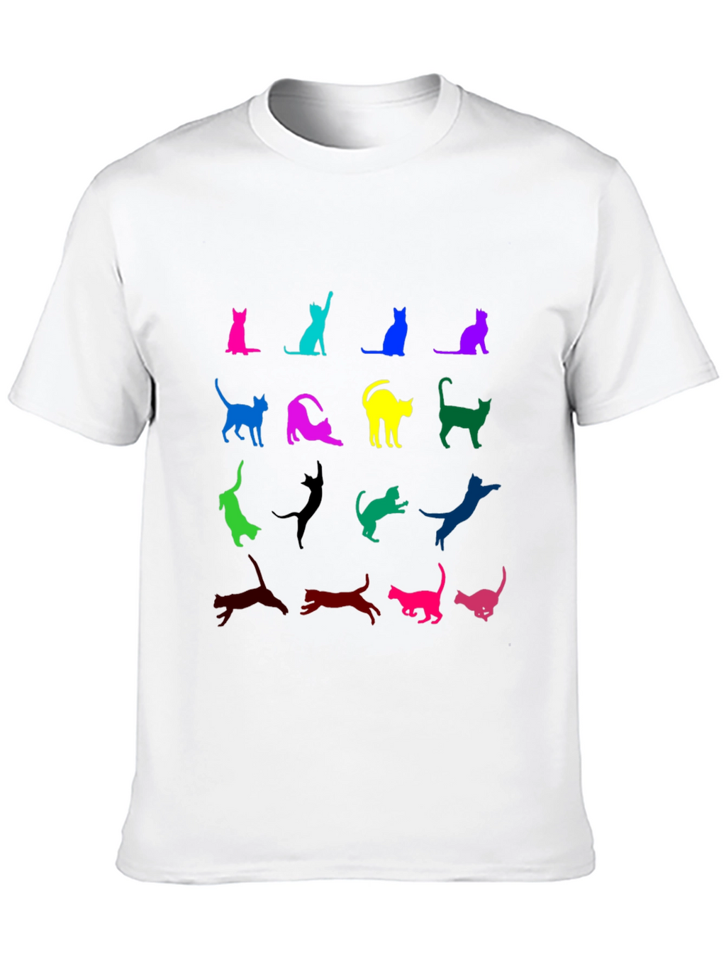 Colorful Cat Silhouette T-Shirt