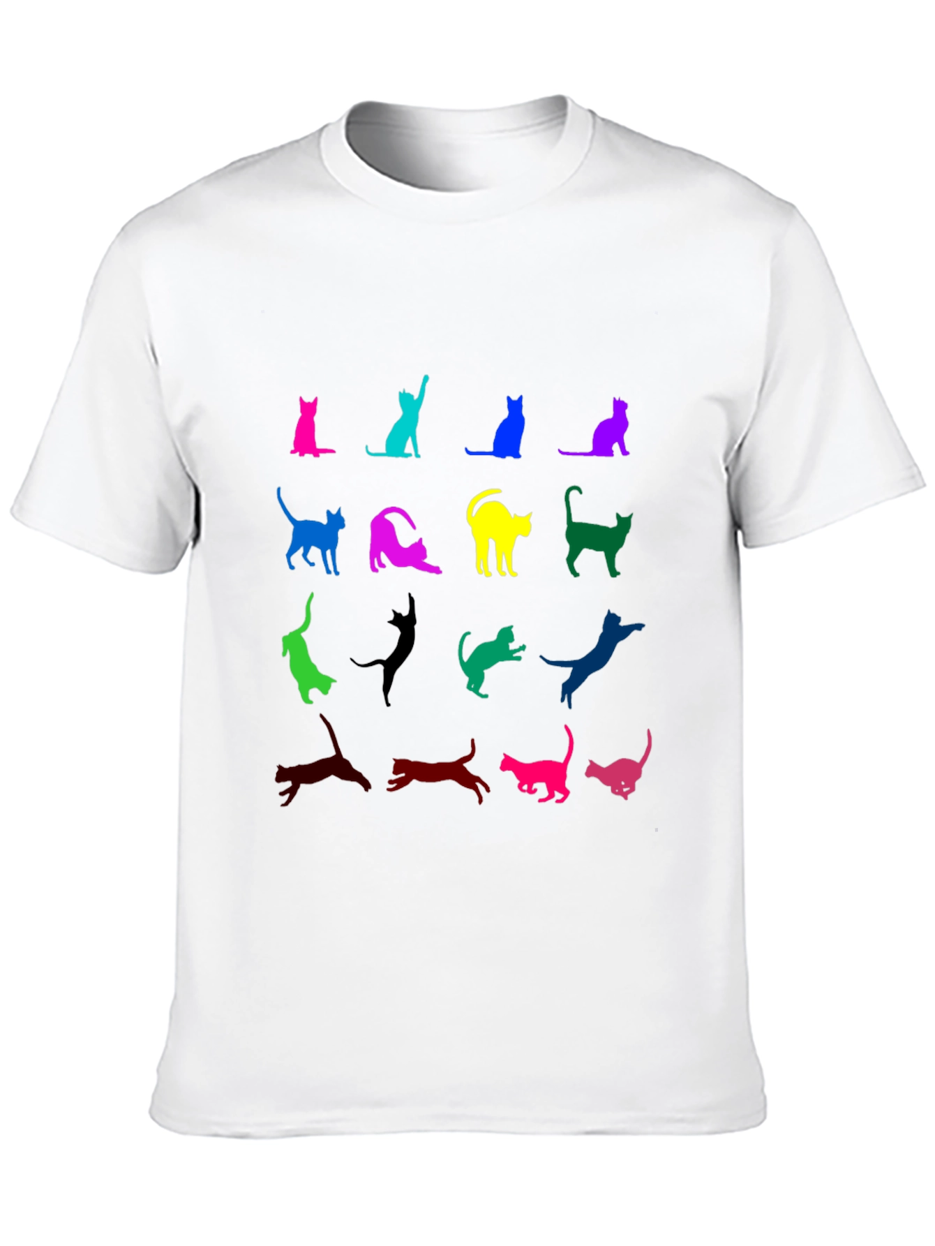 Colorful Cat Silhouette T-Shirt